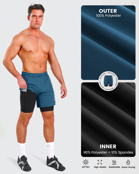 Sportneer Bike Shorts for Men - 3D Padded Lightweight MTB Fit Riding Biking Bicycle Biker Shorts with Zipper Pockets
