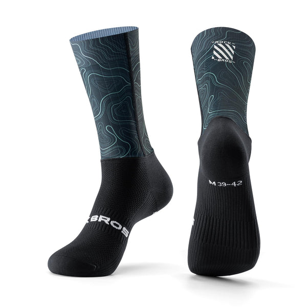 ROCKBROS Cycling Socks for Men Women, Novelty Crew Socks, Breathable, Wicking Bike Socks Compression Fit