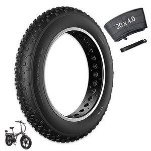 20x4 Fat Bike Tire Replacement Kit, 20x4.0 Inch Electric Bicycle Snow Mountain E-Bike Tires, Folding Ebike Fat Tire Tubes and Tire Levers Compatible Wide Mountain Snow Bike Tires - TRIPPER ELECTRIC BIKES