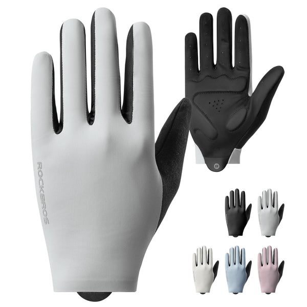 ROCKBROS Cycling Gloves for Men Women SBR Padded Shock Absorbing Bike Gloves Breathable Touchscreen Anti-Slip Palm Lightweight for Biking