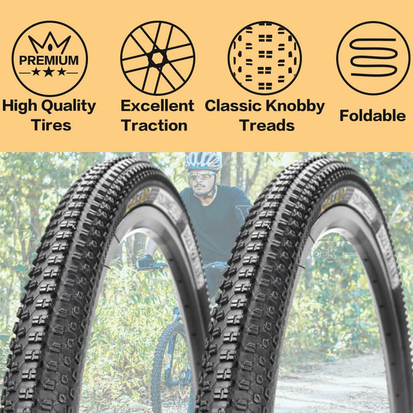 27.5 X 1.95 Inch Folding Bike Tires with 3mm Anti Puncture Proof Protection for Mountain Bicycles