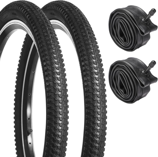 yeesport 2 PCS 20x1.95” Mountain Bike Tires & 2 PCS 20” X 1.75”-2.125” Bike Tubes, 20 Inch Tire & Inner Tubes, Puncture-Resistant Bicycle Tires, Bike Replacement for Beach Cruiser Mountain Bikes