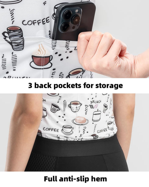 ROCKBROS Womens Cycling Jersey Short Sleeve Breathable Quick-Dry Bike Shirts with 3 Pockets Full Zipper Reflective Elements