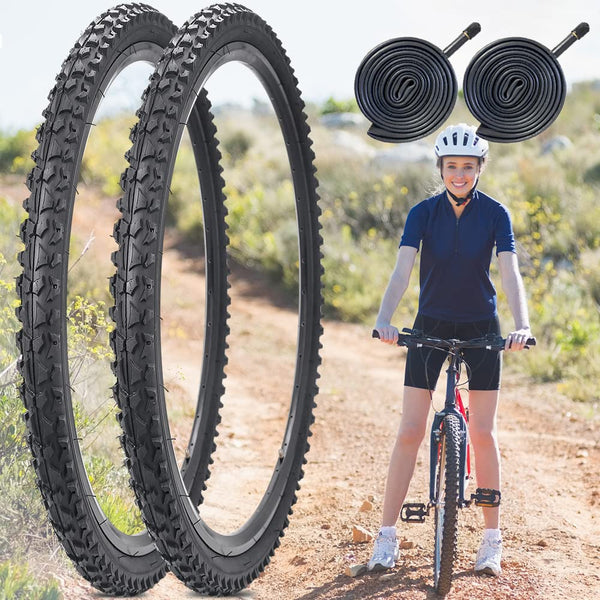 2 Pack 24" / 26"x 2.125" Bike Tire Folding Mountain Bike Replacement Bicycle Tire