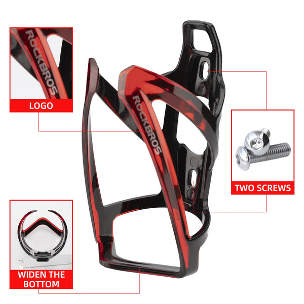 ROCKBROS Bike Water Bottle Holder Ultra-Light Bicycle Bottle Cages with Screws Tool, Universal Bike Cup Holder for Road MTB Mountain Bikes Cycling Accessories（2 Pack） - TRIPPER ELECTRIC BIKES