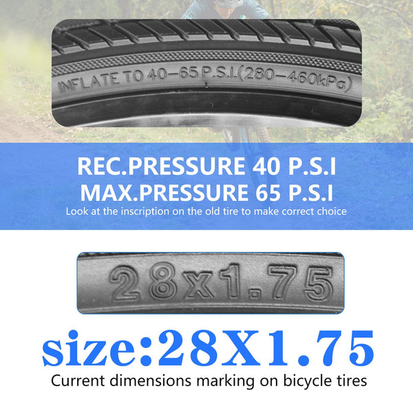 28 Inch Bike Tires, 28 X 1.75 Replacement Tires for Mountain Beach Cruiser Bike