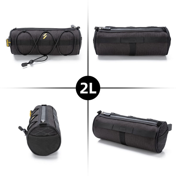 ROCKBROS Bike Handlebar Bag Small Bicycle Handle Bar Bag Handy Front Bike Bags Handlebar Storage Pouch Pack with Shoulder Strap Little Mountain Road Bike Barrel Bag