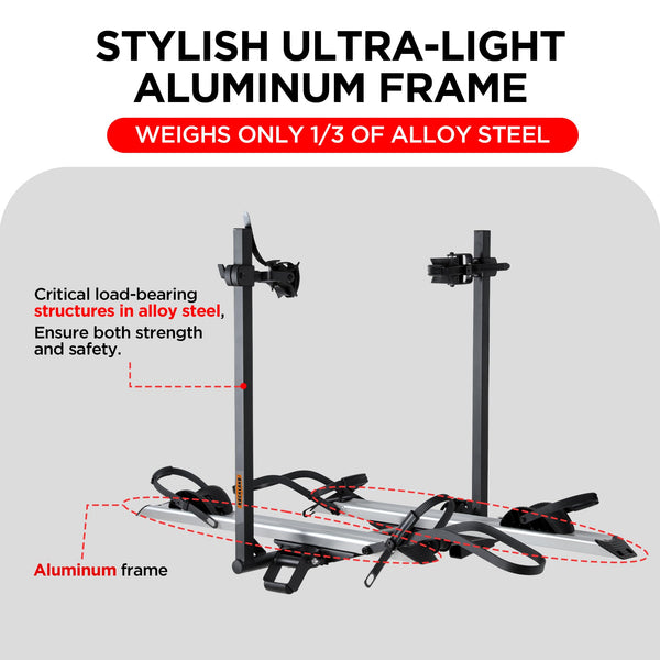 Rockland Foldable 4-Bike Rack, 160 lbs Capacity, Hitch Mount Bike Rack, Fits up to 2.5" Tire Width and 50" Wheelbase, Bike Carrier Rack for 2" Receiver for Cars SUVs Vans RVs