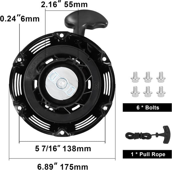 Recoil Starter Assembly 18-165-05-S Pull Starter Compatible with Engine SH255 SH265 SH270 5.5HP 6.5HP on Go Kart Pit Bike Generator Lawnmower Water Pump Pressure Washer with Pull Cord