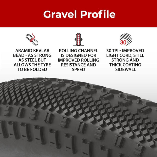 Fincci Gravel 700x38c Bike Tire with 700c Bike Tube - Foldable Kevlar 40-622 700x38c Bikes Tire with 1mm Antipuncture Resistant for 700c Wheelset for Electric, Road, MTB, Mountain, Hybrid Bicycle