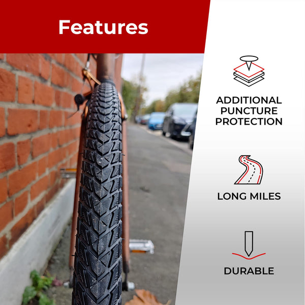 Fincci Gravel 700x35c Bike Tire with 2X Inner Tubes - Pair Foldable 700c Bike Tires, 37-622 with Nylon Puncture Protection 1mm - for Electric, Road, Folding, Hybrid Bikes, 60 TPI