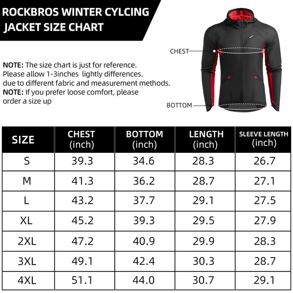 ROCKBROS Winter Cycling Jacket for Men Windproof Thermal Breathable Running Windbreaker Cycling Clothing Black - TRIPPER ELECTRIC BIKES