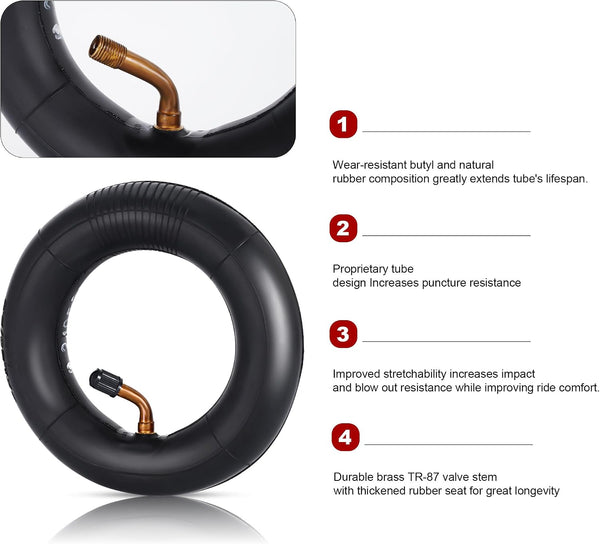 2 set of 6x2" Heavy Duty Inner Tubes with 45° Bent Valve Stem Replacement for Pneumatic Tyre Scooter F0 Pneumatic Wheel Trolley Cart Air Wheel
