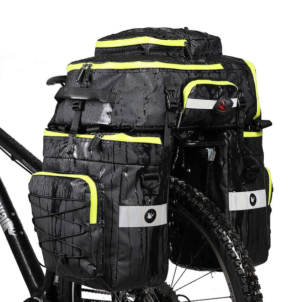 Rhinowalk Bike Bag Bike Pannier Bag Set, for Bicycle Cargo Rack Saddle Bag Shoulder Bag Laptop Pannier Rack Bicycle Bag Professional Cycling Accessories 3 in 1-Black.