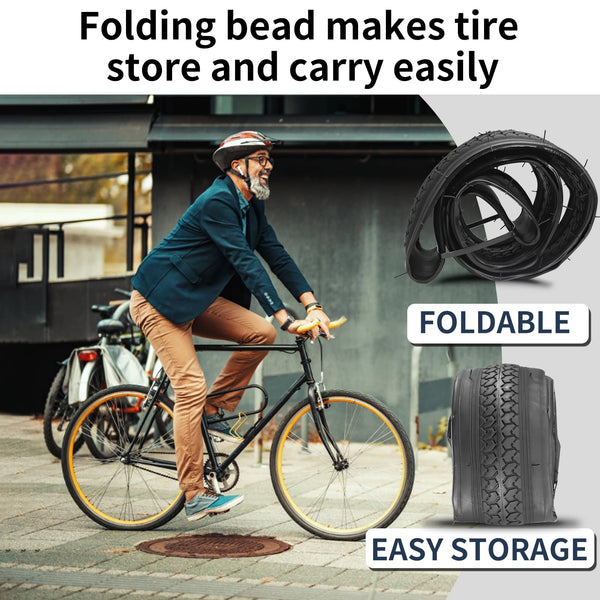 24X1 3/8 (37-540) Bike Tires 24" Inch Bike Tire Compatible with 24 x 1 3/8 Road Bike Wheelchair Tires Bicycle Tires