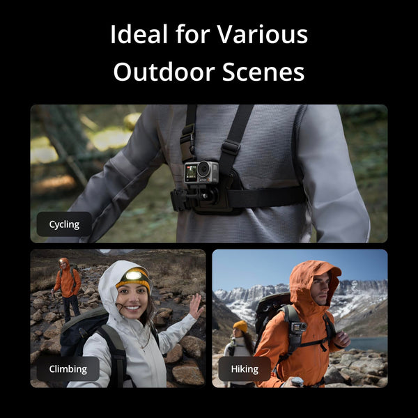 DJI Osmo Action 3 Outdoor Combo, Action Camera 4K with Chest & Backpack Strap Mount for Travel, Sports, Stabilization, Cold Resistant, Waterproof Action Camera with 2 Batteries up to 320 Mins - TRIPPER ELECTRIC BIKES