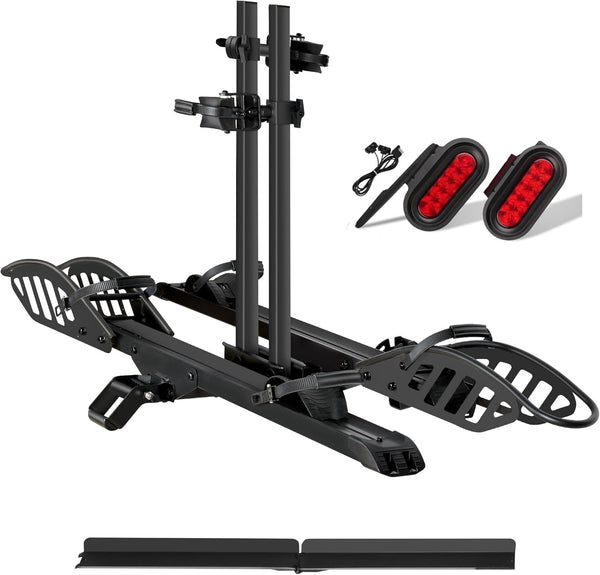 Bundle: Young Electric 200lbs 2 E-Bike Rack with Ramp，Bike Rack Brake Light & Plate Kit