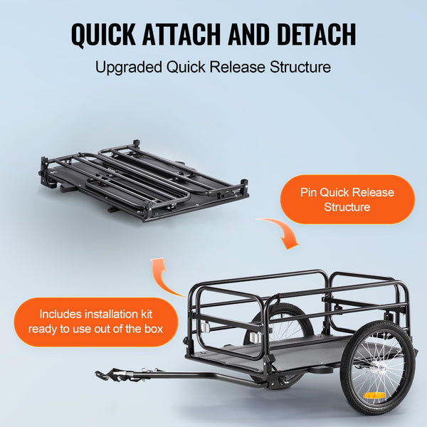 VEVOR E-Bike Cargo Trailers Heavy-Duty Bicycle Wagon Cart, Foldable - TRIPPER ELECTRIC BIKES