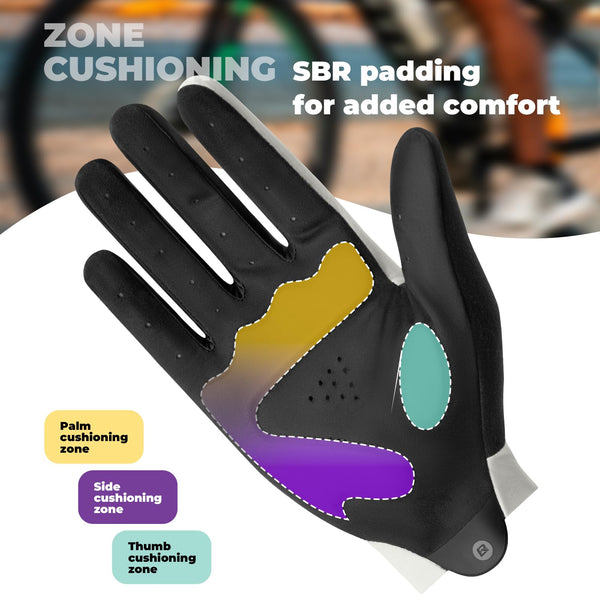 ROCKBROS Cycling Gloves for Men Women SBR Padded Shock Absorbing Bike Gloves Breathable Touchscreen Anti-Slip Palm Lightweight for Biking