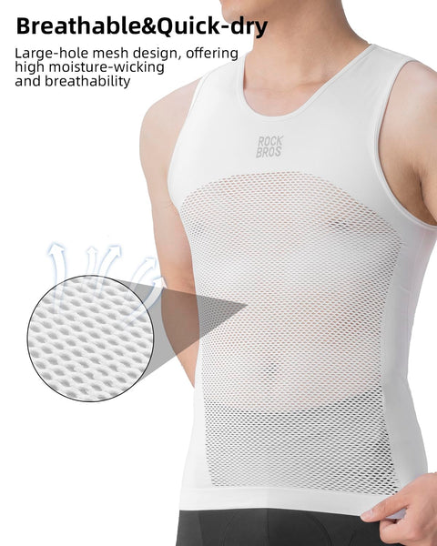 ROCKBROS Men's Sleeveless Cycling Undershirt - Quick Dry Breathable Bicycle Jerseys