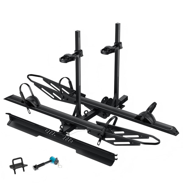 YOUNG ELECTRIC 200LBS EZ-FOLD Aluminum 2-Ebike Carrier with Ramp for Bikes and Electric Bike, Car SUV Truck Van RV and Trailer