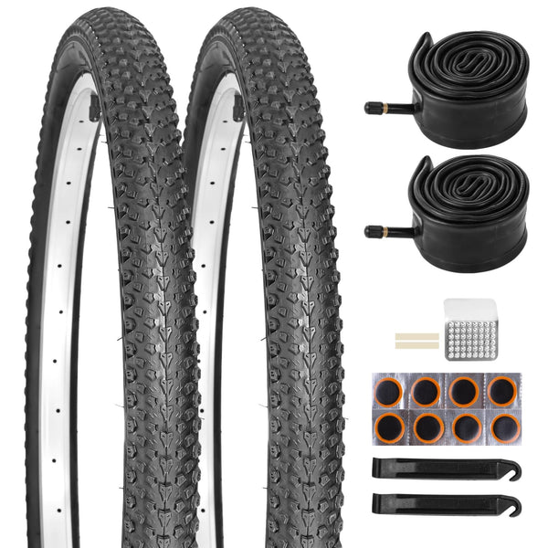 yeesport 24/26x2.125 Bike Tire and Tube Set, (57-507) 24 Inch/(57-559) 26 Inch Mountain Bike Tire with 24/26 x 2.125 BikeTubes & Tire Replacement