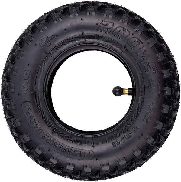 200x50 Dirt Scooter Knobby Tire and Inner Tube set 8x2 scooter tire & tube set compatible with Pro RDS RX200 E100 E150 E200 Dune Buggy go kart Pneumatic Tyre - one set