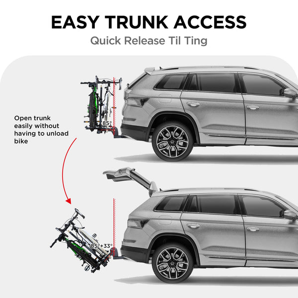 Rockland Foldable 4-Bike Rack, 160 lbs Capacity, Hitch Mount Bike Rack, Fits up to 2.5" Tire Width and 50" Wheelbase, Bike Carrier Rack for 2" Receiver for Cars SUVs Vans RVs