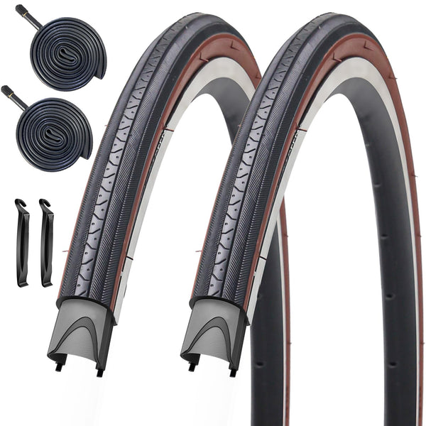 27 X 1 1/4 Bike Tire 27 Inch Road Bike Tires 32-630 Folding Bead Replacement Bicycle Tire Set
