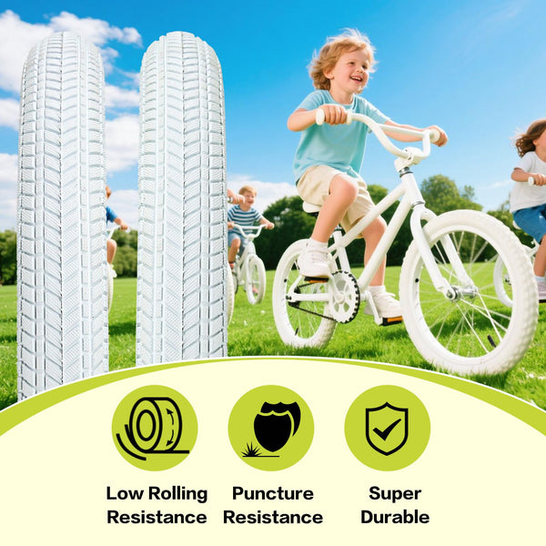 18" Bike Tires 18 X 2.125 and 18 Inch Folding Bicycle Replacement Tire Fit 18x1.75/1.95/2.125 Compatible with BMX Bike RoyalBaby Joystar Bike Road Bicycle Folding Bike