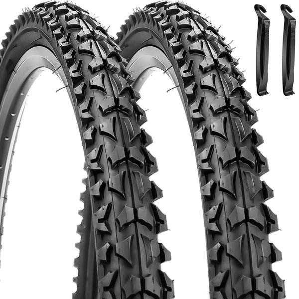 24" Bike Tires 24 X 1.95 Replacement Tires or Inner Tubes AV 32mm Schrader Valve,24 inch Bike Tires Suitable for Mountain Beach Cruiser Bike Replacement Tires & Tubes