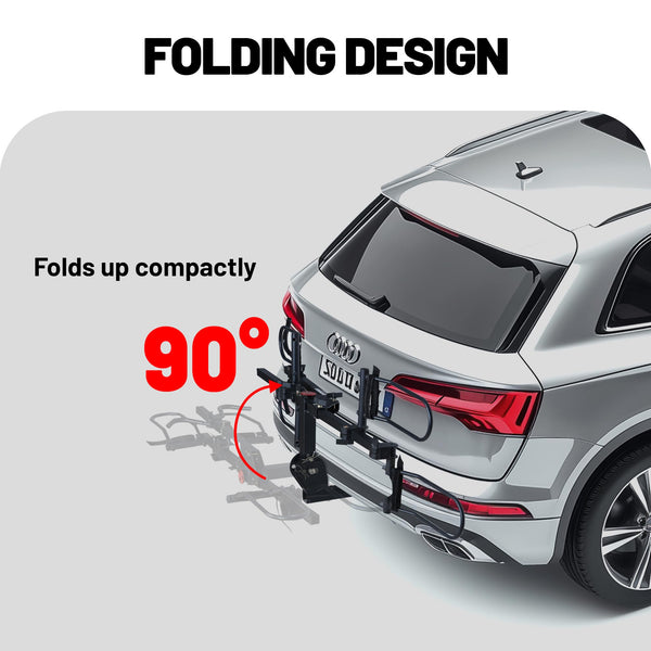 Rockland Foldable 4-Bike Rack, 160 lbs Capacity, Hitch Mount Bike Rack, Fits up to 2.5" Tire Width and 50" Wheelbase, Bike Carrier Rack for 2" Receiver for Cars SUVs Vans RVs
