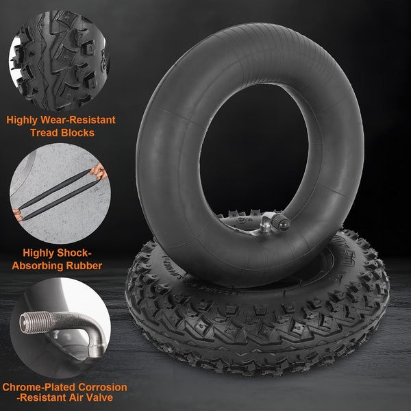 200x50 (8"x2") Dirt Scooter Knobby Tire & Inner Tube Off-Road Go Kart Tire Set For Crazy Cart, Pro RDS, Dune Buggy, RX200 Pneumatic Tyre, Include Install Lever Valve, Core Fix Kit, Caps, 2Sets
