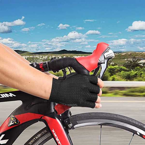 ROCKBROS Cycling Gloves - Half Finger MTB & Road Biking Gloves for Men & Women - Absorbing Gel Pad, Anti-Slip, Breathable