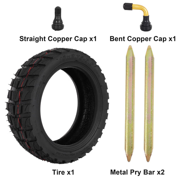 10x2.75-6.5 Scooter Off Road Tire, 10x2.70-6.5 Tubeless Tire for Speedway Dualtron Joyor Titan Segway Gotrax Mten3 Okai Beetle Hitway H5 Electric/Gas Scooter balance Scooter 10" OD Tubeless Tyre