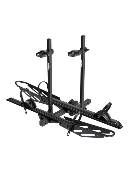 Bike Rack for Car Hitch Mount - Young Electric 2 Ebike Rack Heavy Duty Platform Carrier 200lb Capacity, Smart Tilting & One Hand Folding Bicycle Racks for SUV, Minivan, RV, Fits 5-Inch Fat Tires