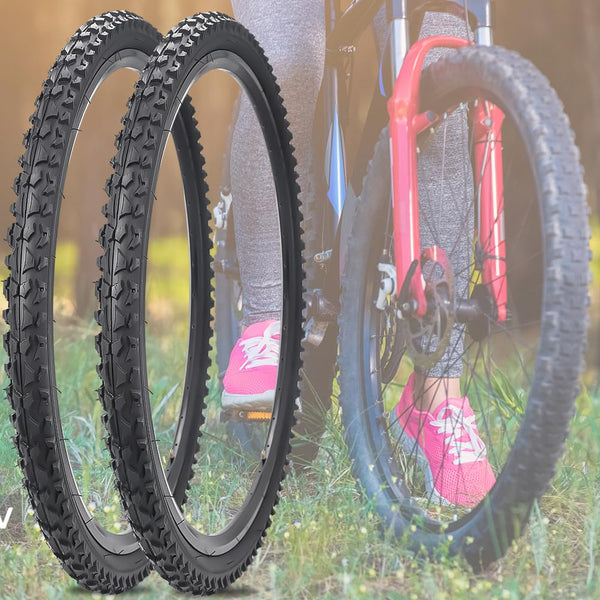 2 Pack 24" / 26"x 2.125" Bike Tire Folding Mountain Bike Replacement Bicycle Tire