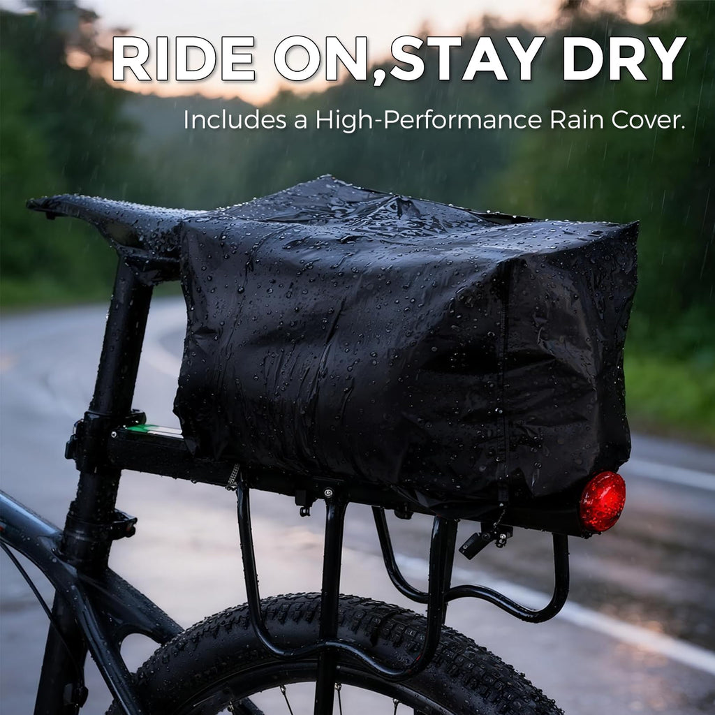 ROCKBROS Bike Rack Bag Bicycle Bag Trunk Rear Rack Bag Bike Panniers Bike Accessories Basket Storage Luggage Saddle Shoulder Bag 13L for E bike, Bicycle With Rain Cover Biking Accessories Gear –