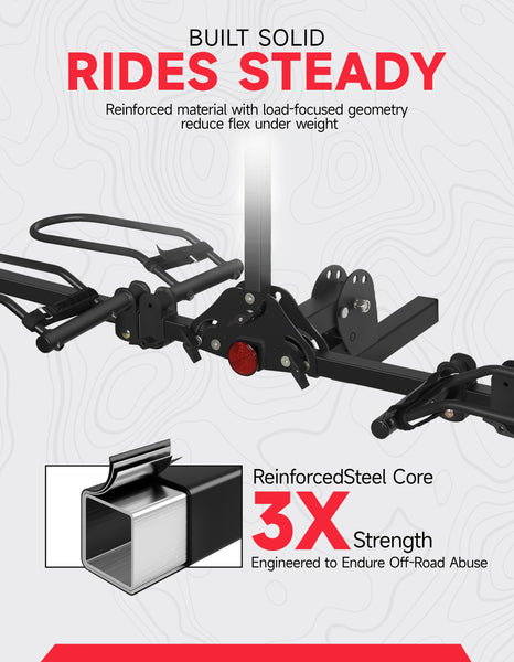 Young Bike Rack Hitch for Car - 200LB 2-Bike Rack Hitch Mount Platform Style Hitch Bike Rack，Smart Tilting & Easy Fold for Car SUV with 2 Inch Receiver，Bike Carrier Fits Up to 5-inch Fat Tire - TRIPPER ELECTRIC BIKES