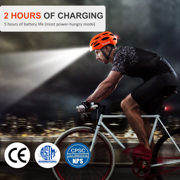 Gudook Bike Helmet with LED Light - TRIPPER ELECTRIC BIKES