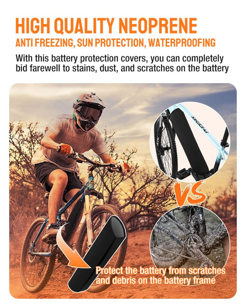 2P-Standard / 1P-Large Size EBike Battery Cover Waterproof, Bicycle Frame Battery Protector Cover