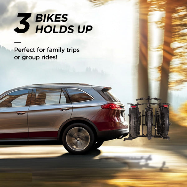Rockland Foldable 4-Bike Rack, 160 lbs Capacity, Hitch Mount Bike Rack, Fits up to 2.5" Tire Width and 50" Wheelbase, Bike Carrier Rack for 2" Receiver for Cars SUVs Vans RVs