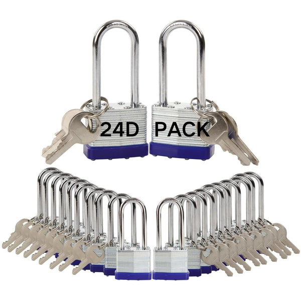 SEPOX® Trinity Keyed-Alike Padlocks Outdoor, Reinforced Laminated Steel Body Heavy-Duty 1-9/16" 40MM, Uncuttable Standard Shackle, 3-Pcs-Lock, 6-Pcs Same Keys, for Gym Locker, Toolbox, Shed, Storage