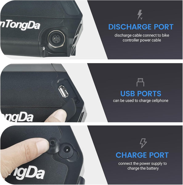 Fit for Eahora AM100 AM200 M2S Ebike Battery 48v 14ah Reention Dorado Electric Bike Batteries &30A BMS (48v14Ah L390mm)