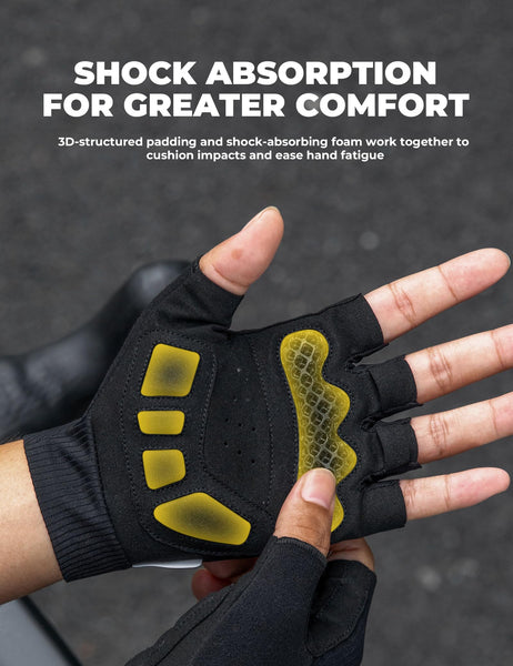 ROCKBROS Cycling Gloves for Men Women – 3D Padded Gel Breathable Biking Gloves, Touchscreen Compatible, Available in Half Finger & Full Finger for Outdoor Sports