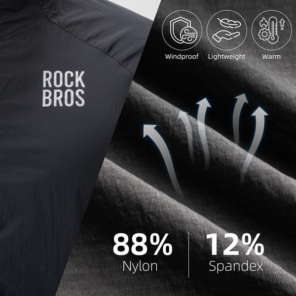 ROCKBROS Cycling Jackets for Men Breathable Cooling Lightweight Long Sleeve Cycling Jersey Running Cycling Windbreaker