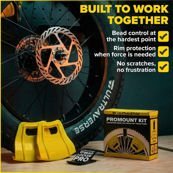 Ultraverse Bike Tire Bead Holder & Rim Protector Combo – Motorcycle Tire Installation Aid Kit for Dirt Bikes, Motocross, E-bike & Off-Road Wheels