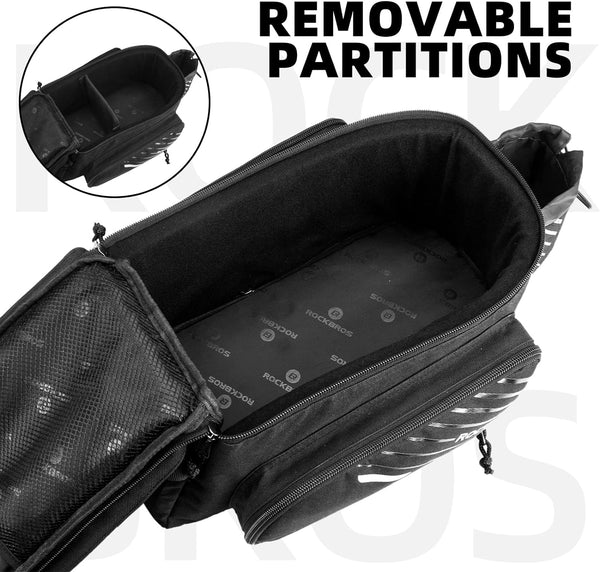 ROCKBROS Bike Rack Bag 13L With Rain Cover.