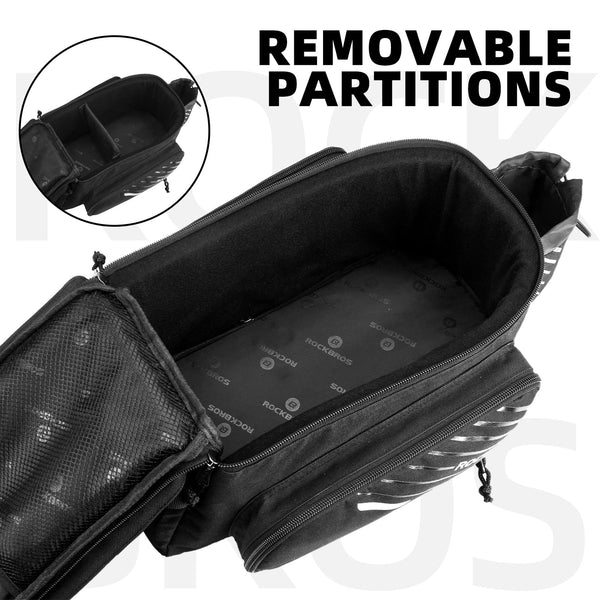 ROCKBROS Bike Rack Bag Bicycle Bag Trunk Rear Rack Bag Bike Panniers Bike Accessories Basket Storage Luggage Saddle Shoulder Bag 13L for E bike, Bicycle With Rain Cover Biking Accessories Gear - TRIPPER ELECTRIC BIKES