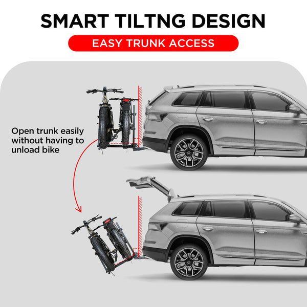 Rockland Foldable 4-Bike Rack, 160 lbs Capacity, Hitch Mount Bike Rack, Fits up to 2.5" Tire Width and 50" Wheelbase, Bike Carrier Rack for 2" Receiver for Cars SUVs Vans RVs